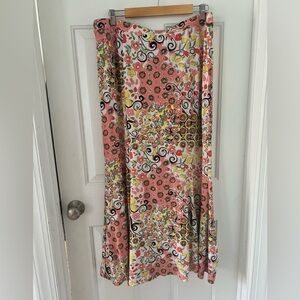 Women’s size L floral maxi skirt elastic waist